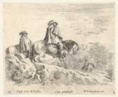 Free download Two Cavaliers Descend a Mountain, from Diversi capricci free photo or picture to be edited with GIMP online image editor