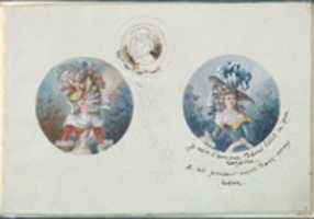 Free download Two Costume Designs or Portrait Types and a Sketch free photo or picture to be edited with GIMP online image editor