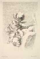 Free download Two Cupids, One Holding a Wreath free photo or picture to be edited with GIMP online image editor