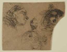 Free download Two Female Heads and Standing Figure (from Sketches on the Coast Survey Plate) free photo or picture to be edited with GIMP online image editor