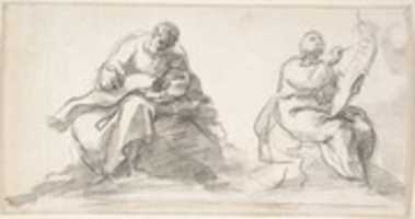 Free download Two Figures of Evangelists Writing free photo or picture to be edited with GIMP online image editor