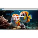 Two fish swim near a colorful coral reef  screen for extension Chrome web store in OffiDocs Chromium