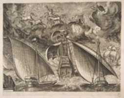 Free download Two Galleys Sailing Behind an Armed Three-Master with Phaeton and Jupiter in the Sky, from the series of Ships free photo or picture to be edited with GIMP online image editor