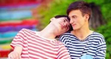 Free download Two Gay Teens Sitting Together - Photo free photo or picture to be edited with GIMP online image editor