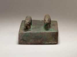 Free download Two Ichneumons surmounting a shrine-shaped box for an animal mummy free photo or picture to be edited with GIMP online image editor