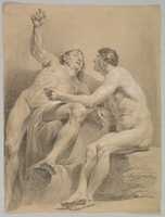 Free download Two Male Nudes, One Seated and One Semi-reclining free photo or picture to be edited with GIMP online image editor