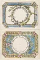 Free download Two Separate Designs for the Top and Bottom of a Rectangular Gold Enameled Box with Canted Corners free photo or picture to be edited with GIMP online image editor