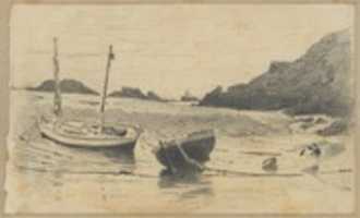 Free download Two Small Boats Moored to Beach (from Scrapbook) free photo or picture to be edited with GIMP online image editor
