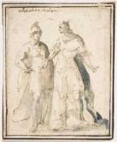 Free download Two Standing Male Figures in Antique Military Costume free photo or picture to be edited with GIMP online image editor
