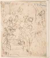 Free download Two Studies for the Madonna and Child (recto); Flagellation (verso) free photo or picture to be edited with GIMP online image editor