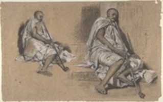 Free download Two Studies of a Seated Arab with a Pipe free photo or picture to be edited with GIMP online image editor