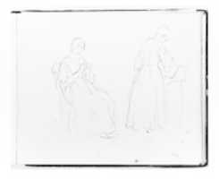 Free download Two Studies: Woman Sewing; Woman at a Desk (from Sketchbook) free photo or picture to be edited with GIMP online image editor