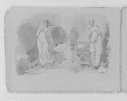 Free download Two Woman in Classical Dress, Outdoors (from Sketchbook) free photo or picture to be edited with GIMP online image editor