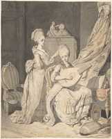 Free download Two Women in an Elegant Interior: a Singer Accompanied by a Lutenist free photo or picture to be edited with GIMP online image editor