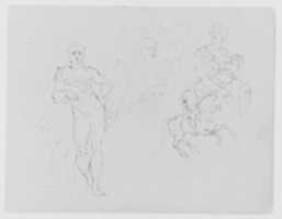 Free download Unfinished Standing Classical Male Nude; Cardinal Bentivoglio after Van Dyke; Mother and Child; Equestrian Figure (from Sketchbook) free photo or picture to be edited with GIMP online image editor