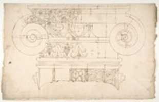 Free download Unidentified, Ionic capital, elevation, front and side (recto) Unidentifed, Ionic capital, section, detail; Ionic capital, elevation, detail  (verso) free photo or picture to be edited with GIMP online image editor
