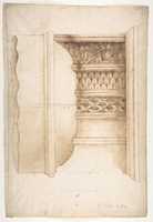 Free download Unidentified, Ionic capital, elevation (recto) blank (verso) free photo or picture to be edited with GIMP online image editor