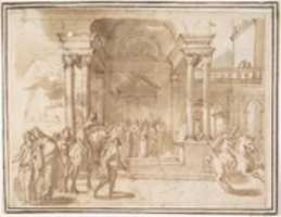 Free download Unidentified Subject:  Figures before a Palace or Temple free photo or picture to be edited with GIMP online image editor