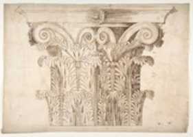 Free download Unknown, Corinthian capital, elevation (recto) Unknown, Corinthian capital, plan diagram and detail (verso) free photo or picture to be edited with GIMP online image editor