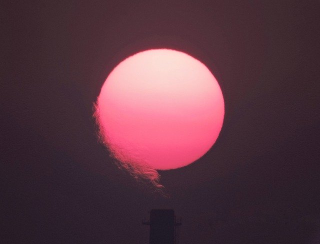 Descarga gratuita contaminación urbana humo sol chimenea imagen gratis para editar con GIMP editor de imágenes en línea gratuito
