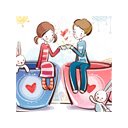 Valentine Couple in love drinking tea  screen for extension Chrome web store in OffiDocs Chromium