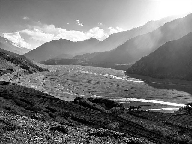 Free download valley river mountains nature free picture to be edited with GIMP free online image editor