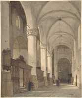 Free download Vaulted Side Aisle of a Church, with Figures free photo or picture to be edited with GIMP online image editor