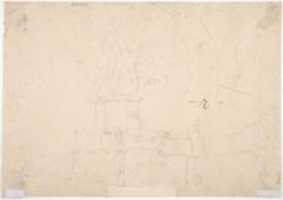 Free download Venetian Capriccio: Landscape with a Farm Building, Sarcophagus, and Fountain (recto);  Monument (verso) free photo or picture to be edited with GIMP online image editor