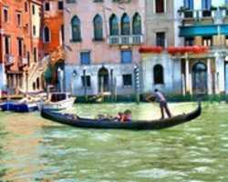 Free download Venice Gondola 10Digital Cartoon of a Gondola in the Grand Canal in Venice free photo or picture to be edited with GIMP online image editor