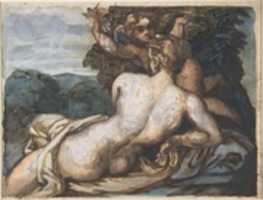 Téléchargement gratuit de Vénus et Cupidon dans un paysage, d'après Annibale Carracci (recto); Un guerrier tenant un bouclier et une épée, vu de dos (verso) photo ou image gratuite à éditer avec l'éditeur d'images en ligne GIMP