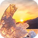 very large beautiful chunk ice sunrise winter  screen for extension Chrome web store in OffiDocs Chromium