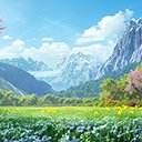view of a mountain with dreamy aesthetic  screen for extension Chrome web store in OffiDocs Chromium