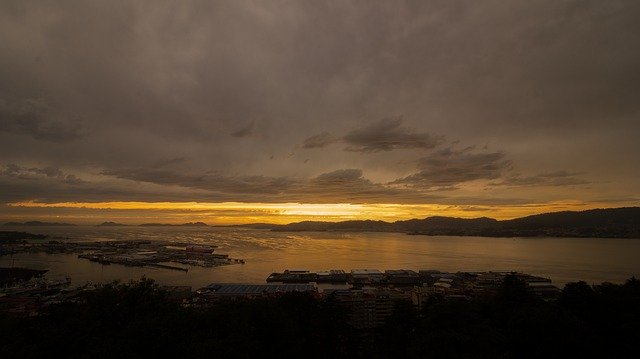 김프 무료 온라인 이미지 편집기로 편집할 수 있는 vigo cies 섬 항구 일몰 무료 사진 다운로드