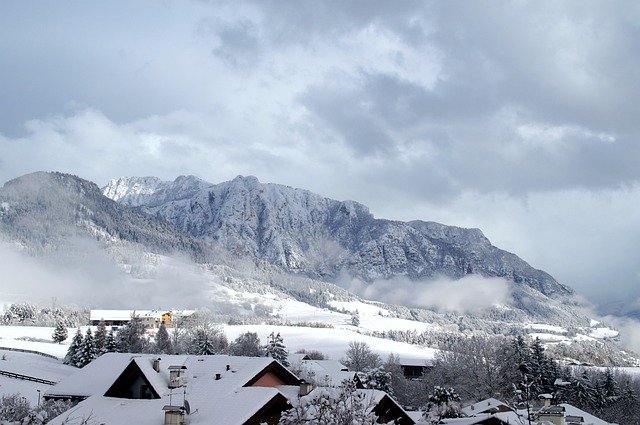 免费下载村庄雪山冬季免费图片以使用 GIMP 免费在线图像编辑器进行编辑