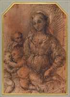 Free download Virgin Adoring the Christ Child with Saint John the Baptist (recto); The Holy Family with Saint John the Baptist (verso). free photo or picture to be edited with GIMP online image editor