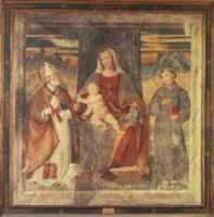 Free download Virgin and Child Between Saints Nicolas and Augustine free photo or picture to be edited with GIMP online image editor