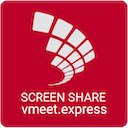 Ekran udostępniania ekranu vmeet.express dla rozszerzenia sklepu internetowego Chrome w OffiDocs Chromium