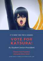 Descarga gratuita ¡Vota por Katsura! Foto o imagen gratuita de carteles para editar con el editor de imágenes en línea GIMP