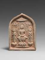 Free download Votive Tablet with Buddhist Triad free photo or picture to be edited with GIMP online image editor