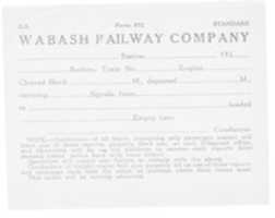 Unduh gratis Wabash Railway Company Form 832 foto atau gambar gratis untuk diedit dengan editor gambar online GIMP