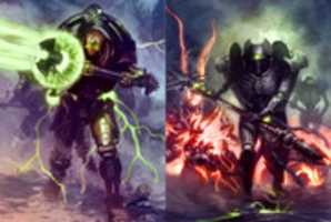 Free download Warhammer 40k - Necron Triarch Praetorian And Cryptek [Copyright MajesticChicken] free photo or picture to be edited with GIMP online image editor