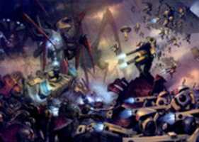 Free download Warhammer 40k - Tau Fighting Tyranids [Copyright MajesticChicken] free photo or picture to be edited with GIMP online image editor