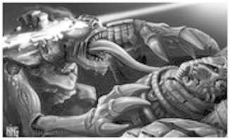 Free download Warhammer 40k - Tyranid in Grayscale free photo or picture to be edited with GIMP online image editor