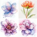 Watercolor flower painting  screen for extension Chrome web store in OffiDocs Chromium