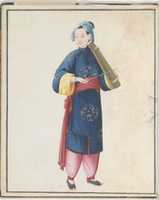 Free download Watercolor of musician playing bowed qin(?) free photo or picture to be edited with GIMP online image editor