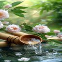 Water stream from bamboo pipes wallpaper  screen for extension Chrome web store in OffiDocs Chromium