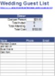 Libreng download Wedding Guest List DOC, XLS o PPT template na libreng i-edit gamit ang LibreOffice online o OpenOffice Desktop online