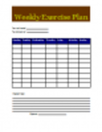 Free download Weekly Exercise Plan DOC, XLS or PPT template free to be edited with LibreOffice online or OpenOffice Desktop online