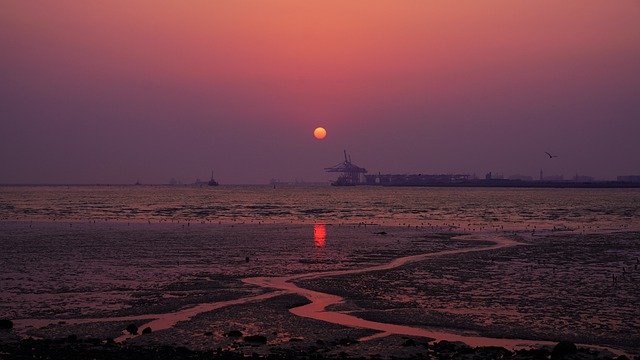 Free download west sea sunset ebb free picture to be edited with GIMP free online image editor