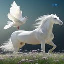 White horse and dove wallpaper  screen for extension Chrome web store in OffiDocs Chromium
